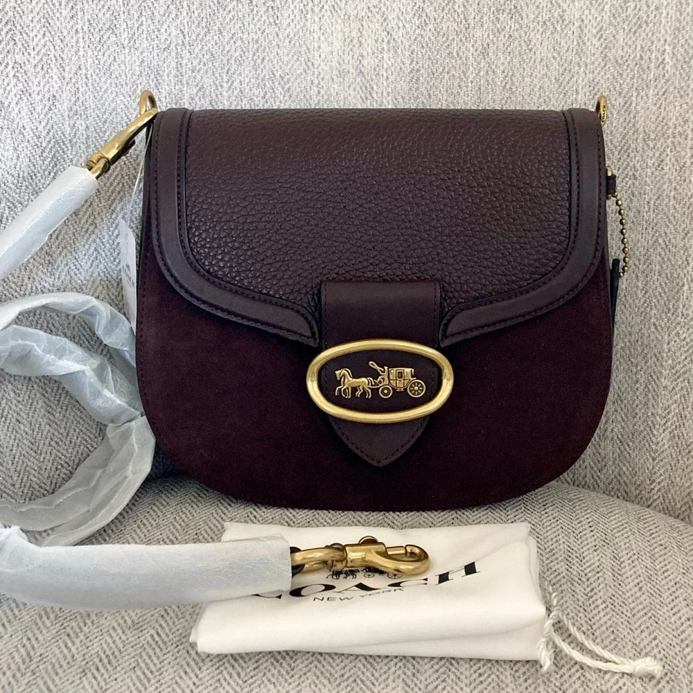 Coach Tabby Oxblood Saddle 20 Shoulder Crossbody Bag - Picture 13 of 14